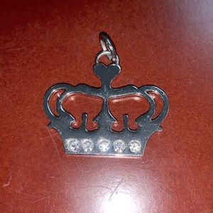 Silver princess crown necklace pendant